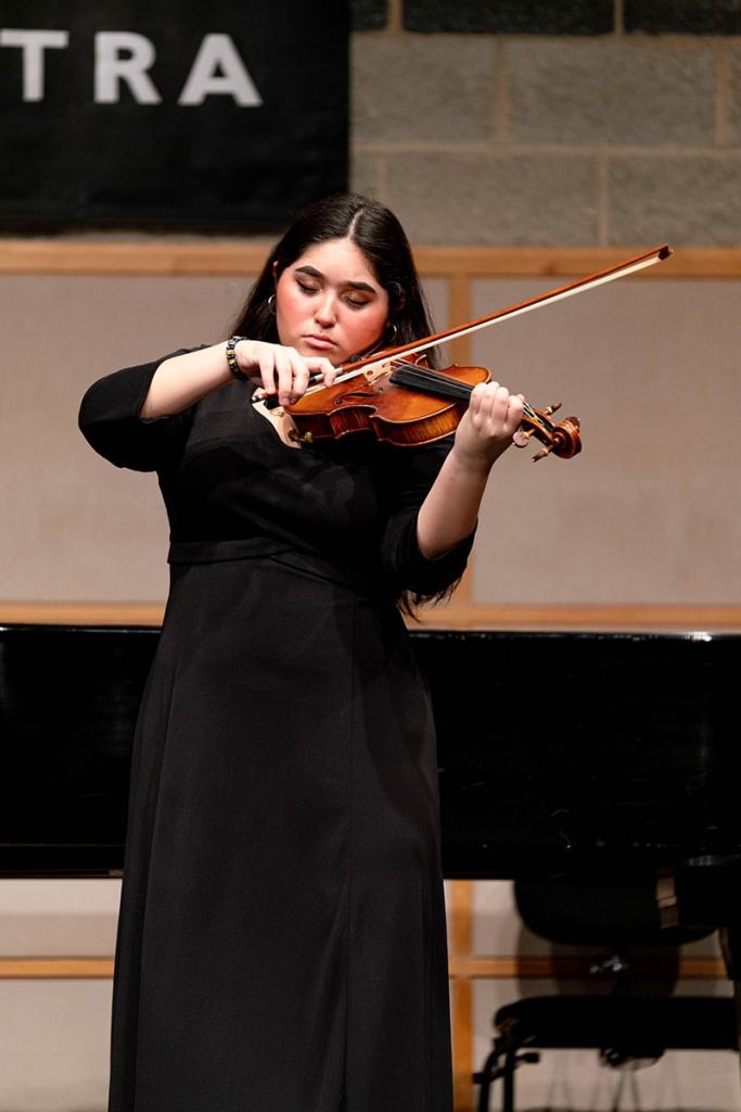 Violing player performing a solo