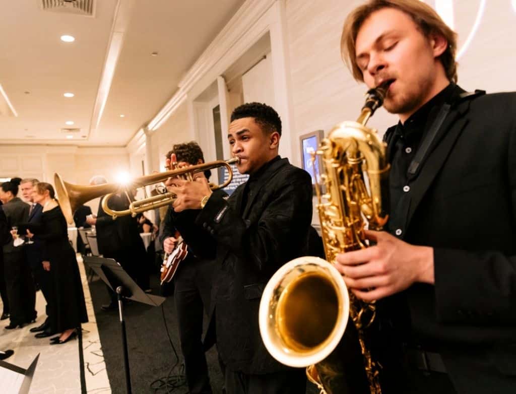 Honors Jazz Combo plays at cocktail hour.