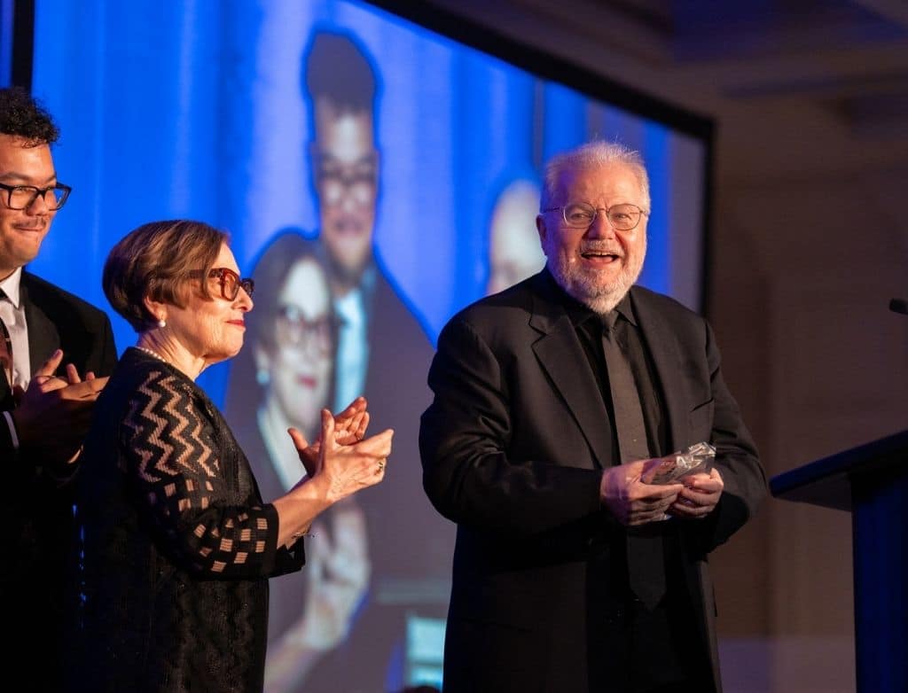 Emanuel Ax accepts his award onstage
