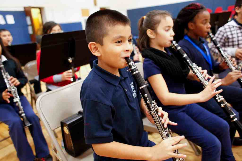Merit Music in Communities students playing Clarinets