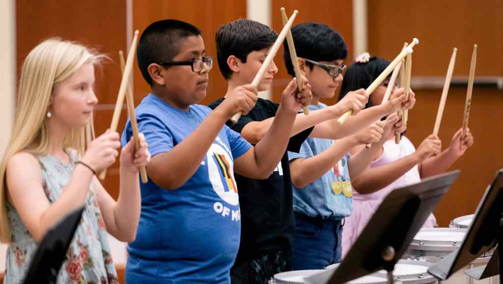 Summer camp percussion practice
