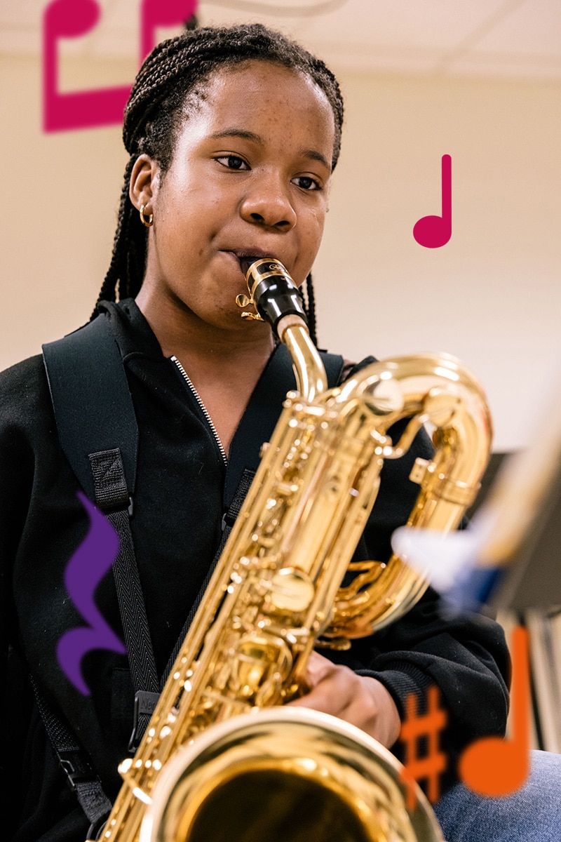 A saxophone player during an audition